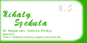 mihaly szekula business card
